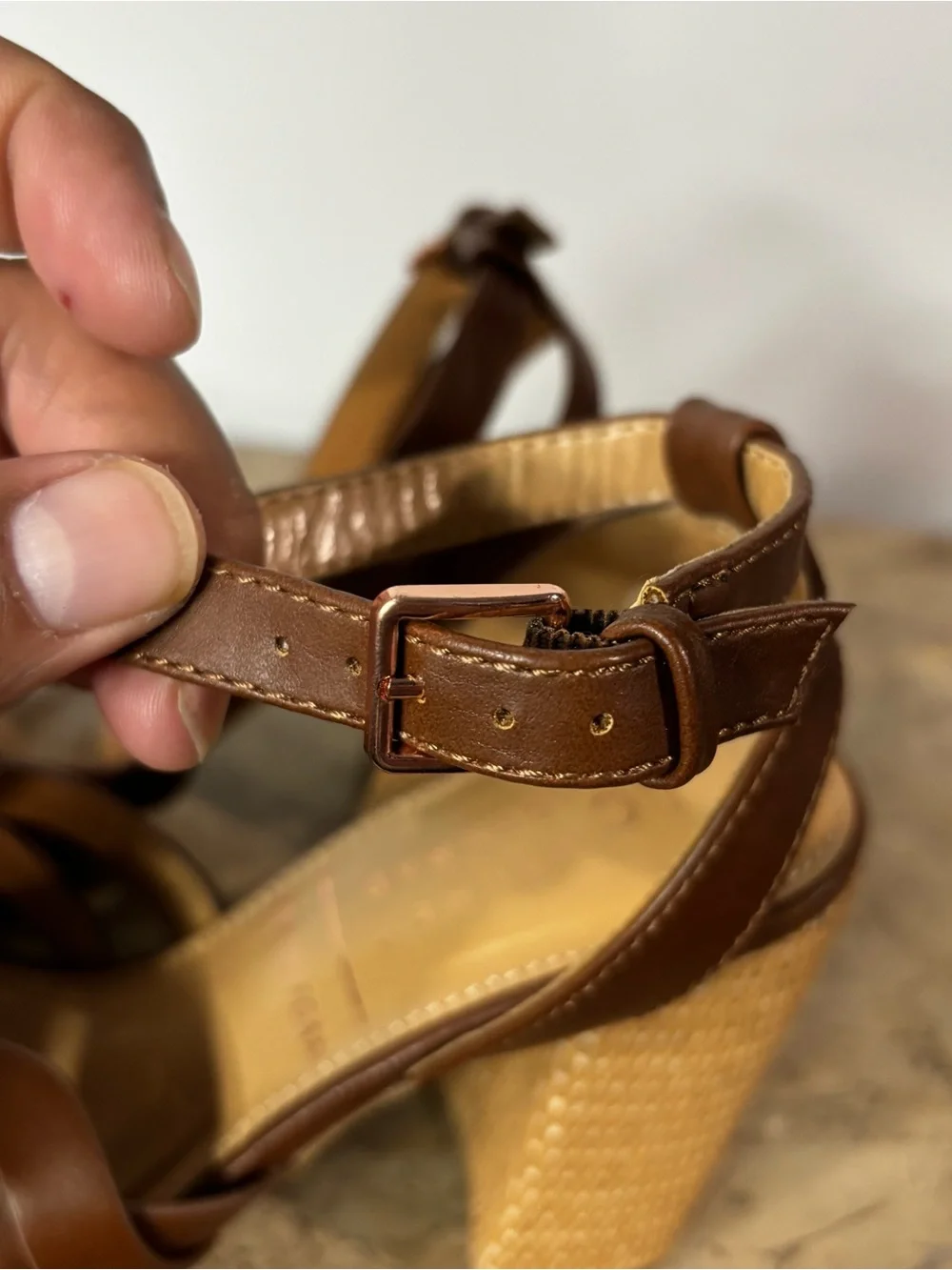 LC Lauren Conrad Bluegum Brown High Heel Sandals Size 6